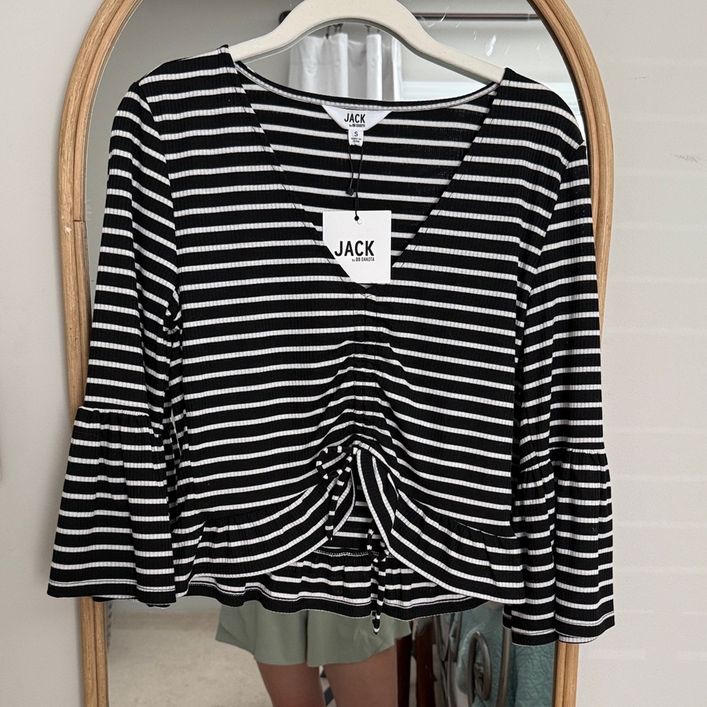 Jack by BB Dakota Women's Striped Ruched Blouse